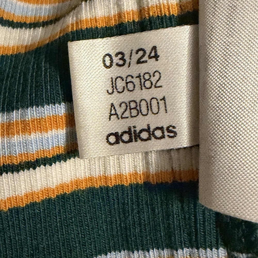 adidas Originals '80s Short Shorts Green Yellow White Striped Women's Size XS - Picture 6 of 8